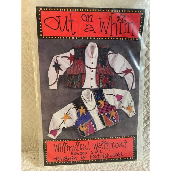 Whimsical Waistcoat Pattern by patrick Lose Size S M L - Uncut - Picture 3 of 9